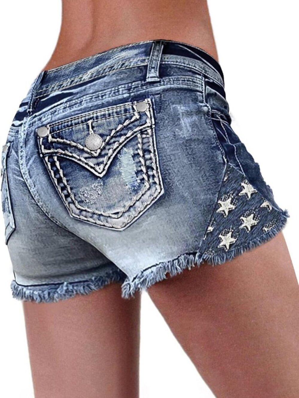 Trendy Low Waist Ripped Denim Jean Shorts for Women - Casual Summer Style